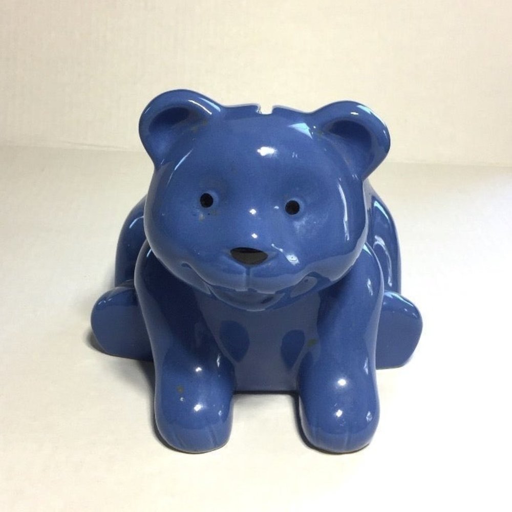 Blue Bear Piggy Bank & Flower Pot